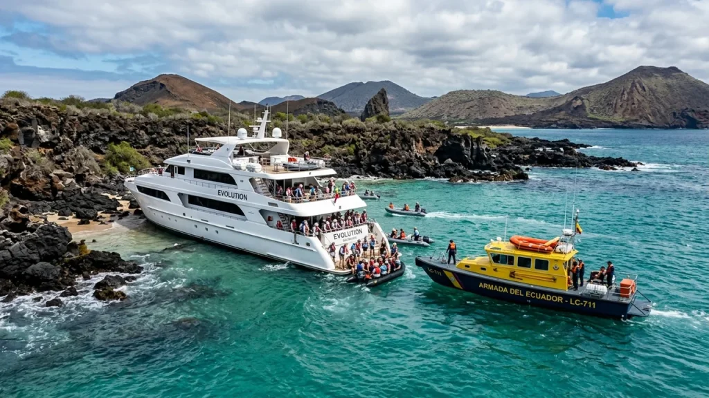 Yate con 28 persone a bordo incaglia alle Galápagos: nessun ferito né sversamento