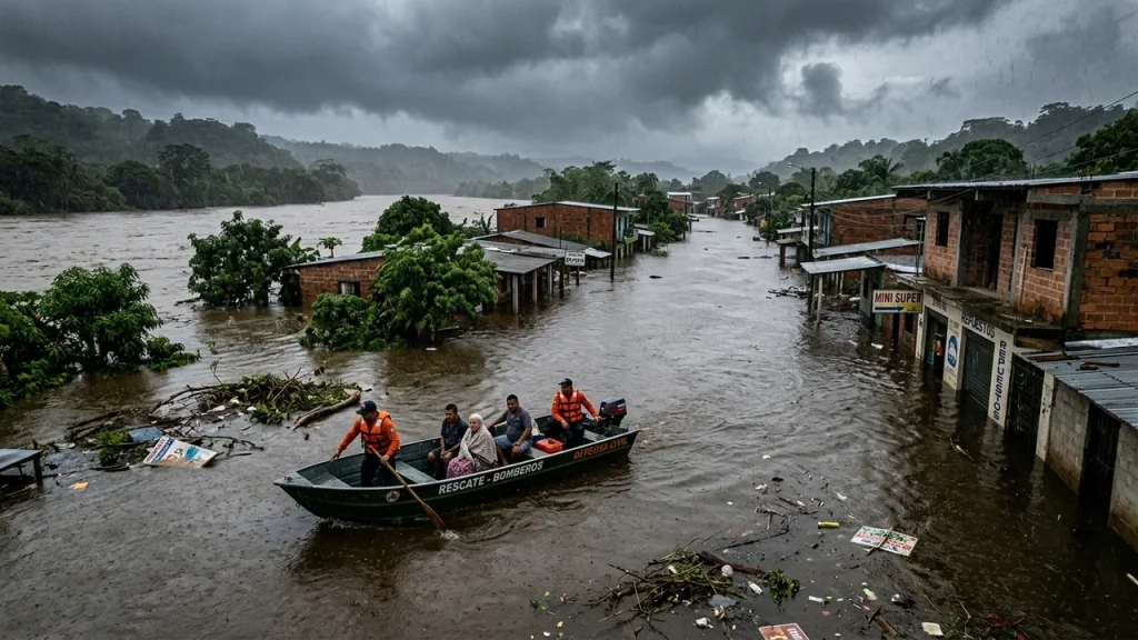 Ecuador, forti piogge fanno esondare sei fiumi: case allagate e residenti evacuati